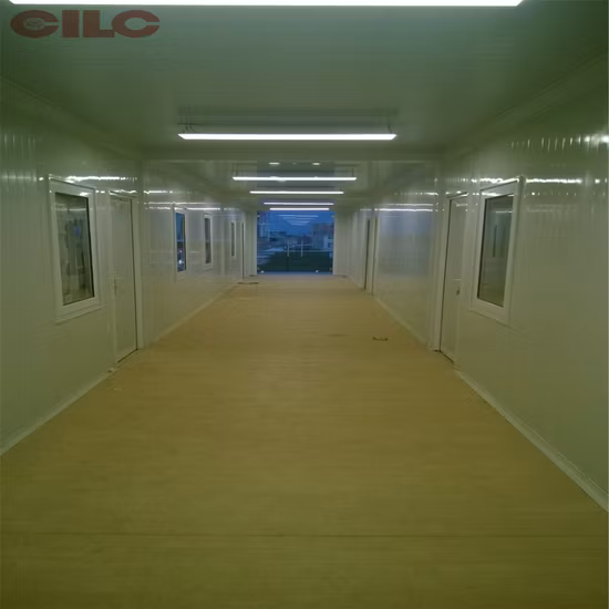 Steel Structure Prefab Modular Container /Mobile Accommodation Container/Foldabl House Container / Cabin Container with Large Glass Windows and Temporary Toilet